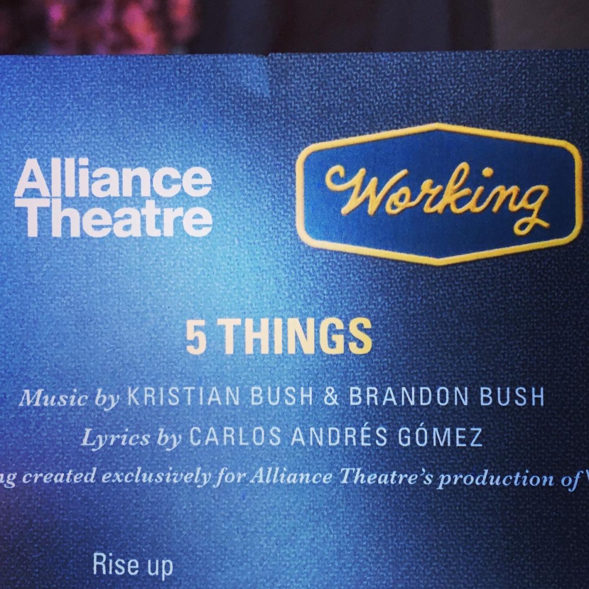 What a thrill to see “5 Things” performed on Opening Night!